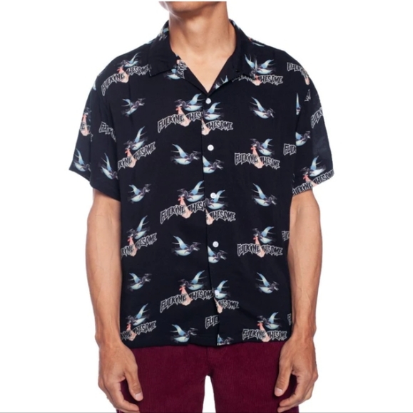 FA Other - Fucking Awesome "Bird Bag Club 100% Viscose Rayon" button up